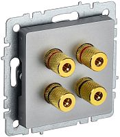 Розетка аудио без рамки IEK Brite РА10-БрС 4-м. сталь картинка